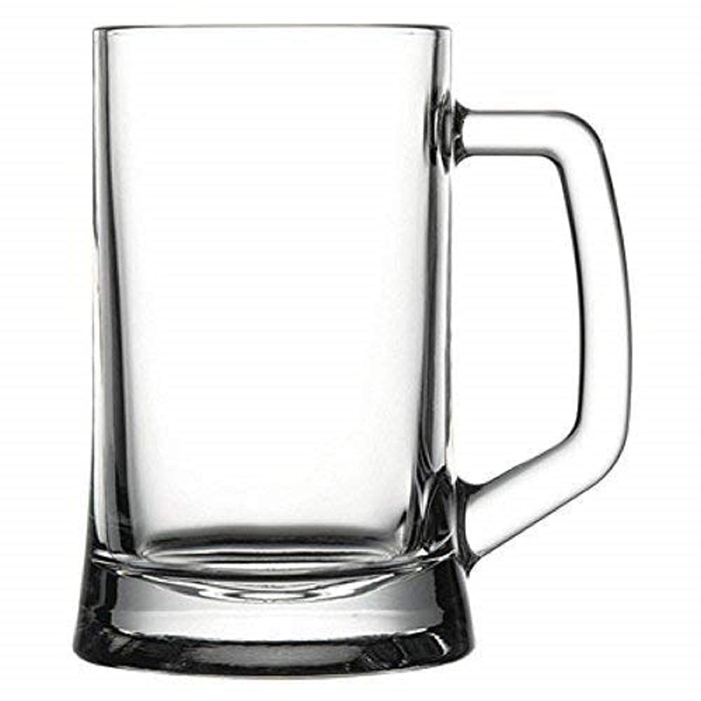 VILON Italian Premium Glass Beer Mugs with Handle | Crystal Clear Glass Beer Mug | 400ml (8, Beer Mug 400ML) 3