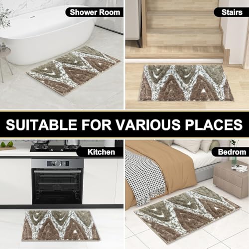 Image of Venice Soft Microfibre Solid Mat for Office /Floor /Home /Bathroom /Bedroom /Kitchen (40x60 cm) 2000 GSM Super Absorbent Anti-Skid Bath Mats (Pack of 1) Beige