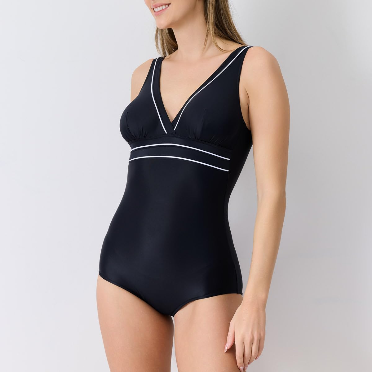 Janine Robin - Maillot de Bain 1 pièce Sculptant Java 40 - Noir - Marque Française - Haute Qualité