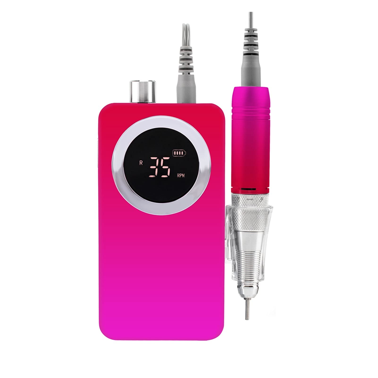Wiertarka do paznokci 35000RPM Przenośne bezprzewodowe elektryczne wiertło do paznokci w wierszce akumulatora Manicure(Red set)