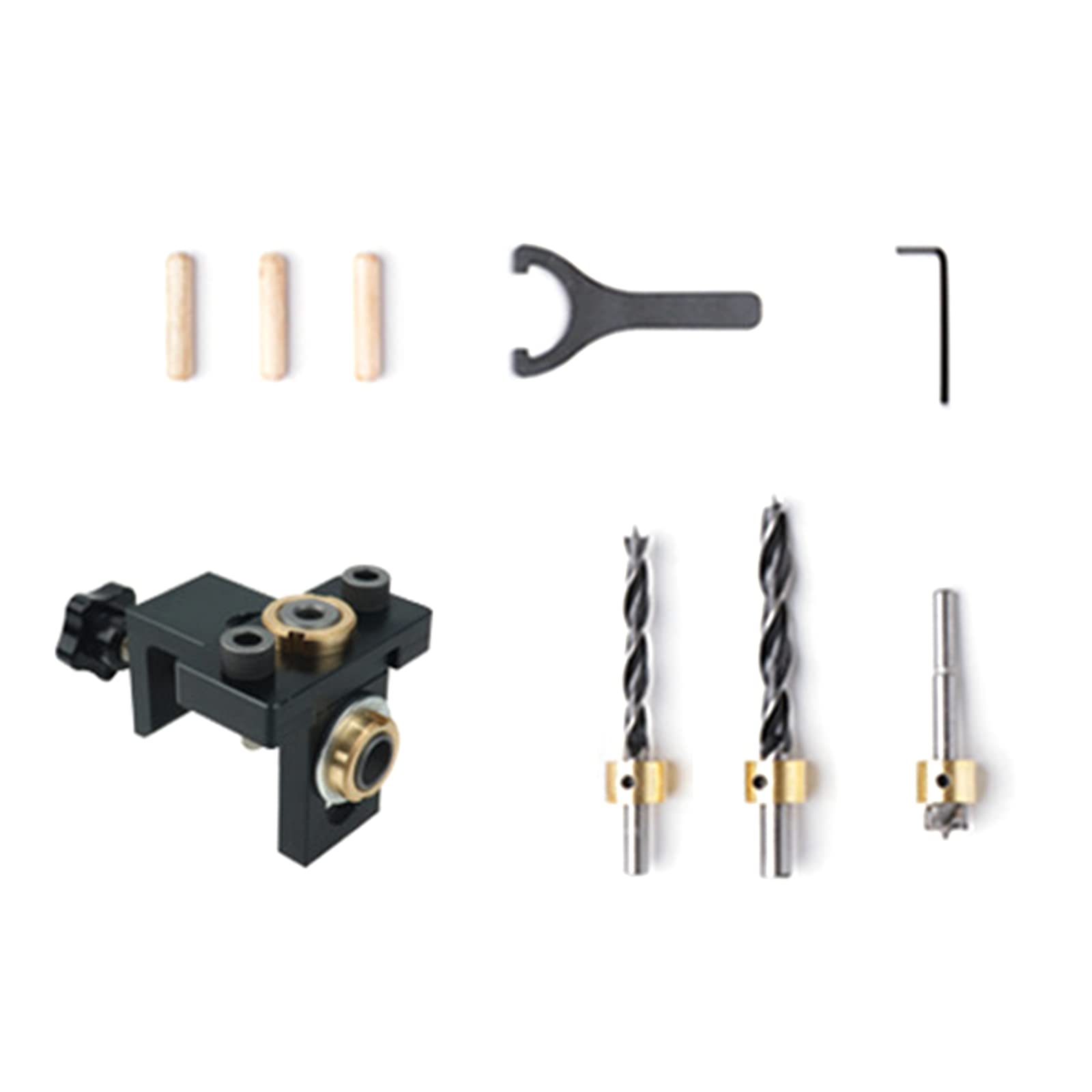 Newft Package A 3 In 1 Adjustable Doweling Jig Drilling Tool Opener Centering 3In1 Woodworking Drilling Locator Hole Puncher Doweling Jig For Furniture