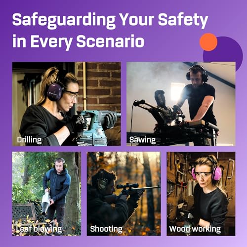 Vanderfields Hearing Protection Ear Muffs for Noise Reduction, 33dB Certified, Noise Cancelling Safety Ear Protection for Shooting, Adult Headphones for Lawn Mowing, DIY, Construction, Woodworking - Image 7