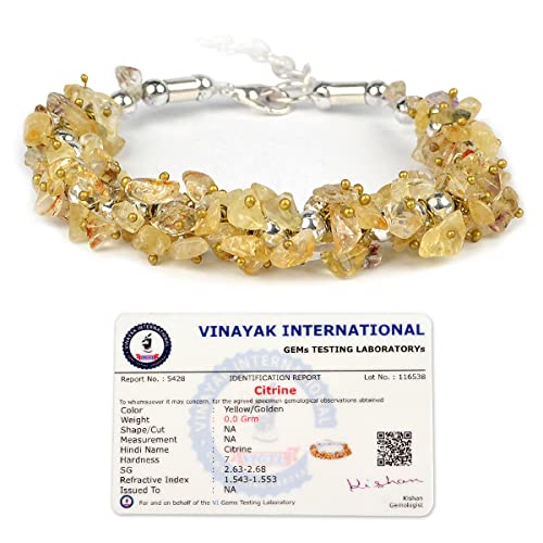 Image of Reiki Crystal Products Certified Citrine Bracelet Reiki Healing Crystal Stone Chip Bracelet, Charged By Reiki Grandmaster & Vastu Expert