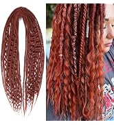 KRALER 24 Inch Mixed DE Dreadlock Extensions Sets, 3 in 1 20 Strands Synthetic Double Ended Dread...