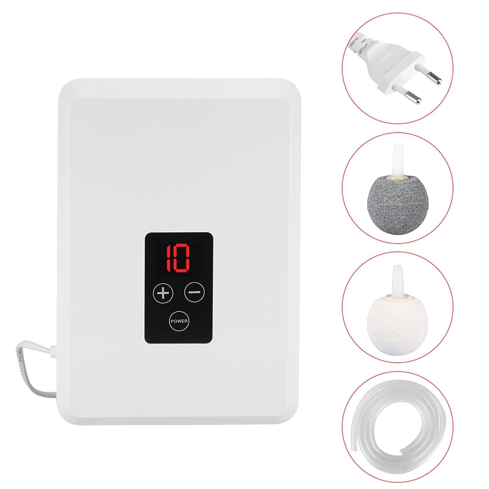 Ozonizador De Agua, Generador De Ozono Portátil, Purificador De Aire del Generador De Ozono, ABS para El Hogar Cocina Frutas Verduras(EU-White)