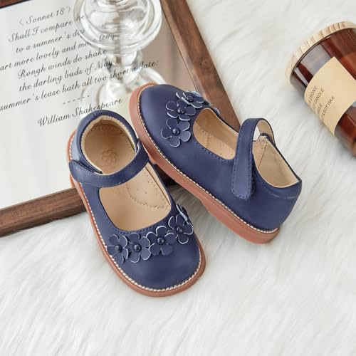 Image of Flaryzone Toddler Little Girl Mary Jane School Uniform Oxfords Flat Dress Shoes