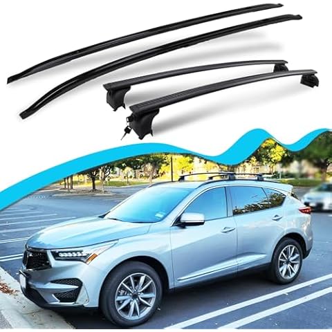 SNIXWOO Lockable Roof Rails & Cross Bars fit for Acura RDX 2019-2025, All Black Roof Racks Side Rails Cover