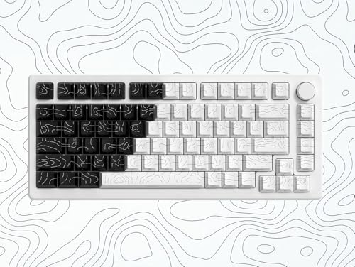 キーキャップ 132キー 等高線キーキャップ 4.0 透過型 チェリープロファイルキーキャップセット 61/64/66/68/71/75/84/87メカニカルキーボード用 サイド彫刻