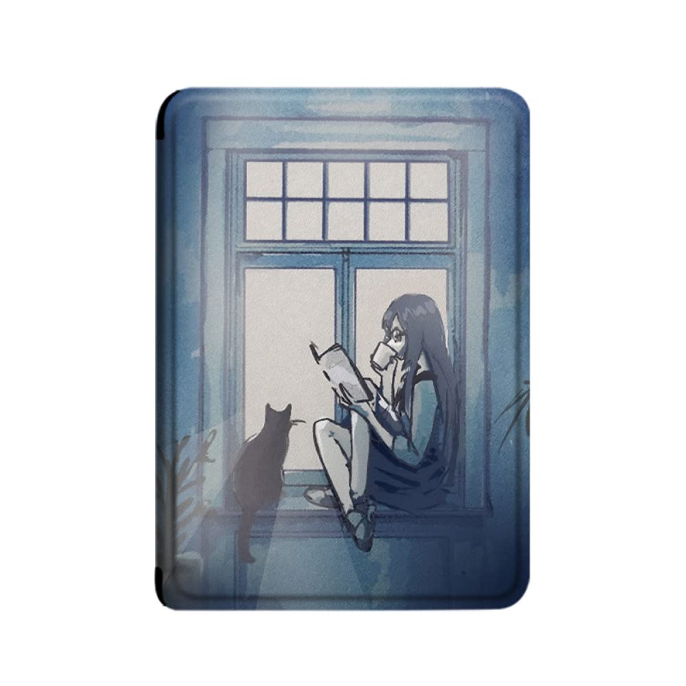 Custodia per Kindle 6" nuovissimo (versione 11a generazione-2022), 2022 nuova custodia leggera con sveglia/sleep automatico per e-reader Kindle 2022 11a generazione, libreria di illustrazioni lettur
