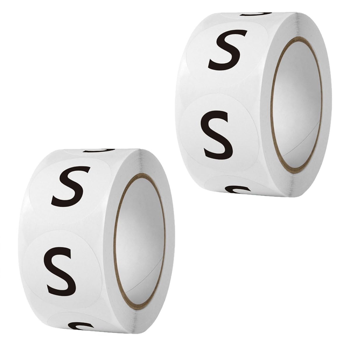 1000 Pieces Clothing Size Round Sticker, 1" inch Circle Clothes Size Labels, 2 Rolls 500 Pieces/roll Self Adhesive Apparel Sizing Tags for T Shirts Trousers Skirt Retail (S, 2.5 cm/ 25 mm Diameter)