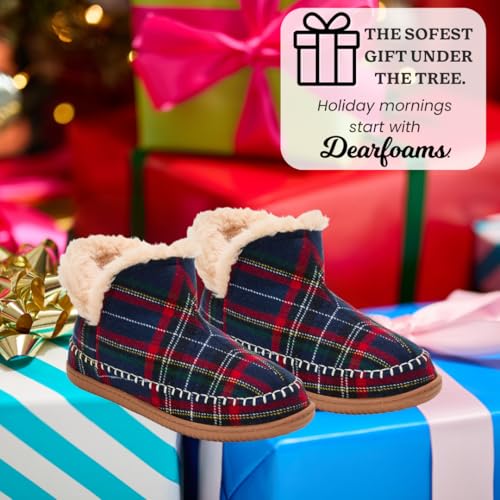 Image of Dearfoams Men's Memory Foam Indoor House Slippers Brixen Ankle Boot House Shoes - Gifts for Men