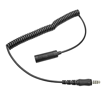 Helicopter Civilian Headset Extension Line Single Cable Coiling Type General Aviation Headphone Extension Used to Expand U-174/U Plugs to Connect Helicopters Aircraft Jack (Coiling Style)