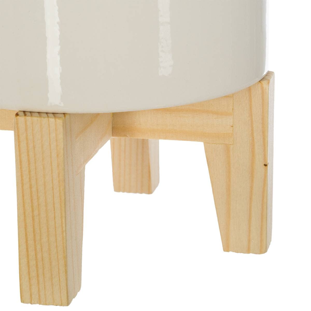 Plante Artificielle Palmier dans Un Pot en céramique Pied en Bois H 72 cm - Atmosphera