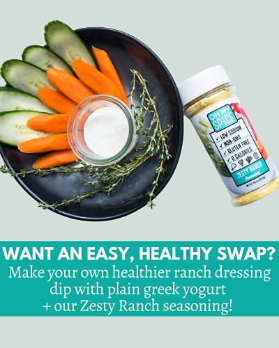 Zesty Ranch Seasoning By Oh My Spice | Low Sodium, 0 Calories, 0 Carbs, Gluten Free, Paleo, Non Gmo, No Msg, No Preservatives | Gourmet Healthy Seasonings For Cooking & Flavor Topper Dressing Mix #TOP3