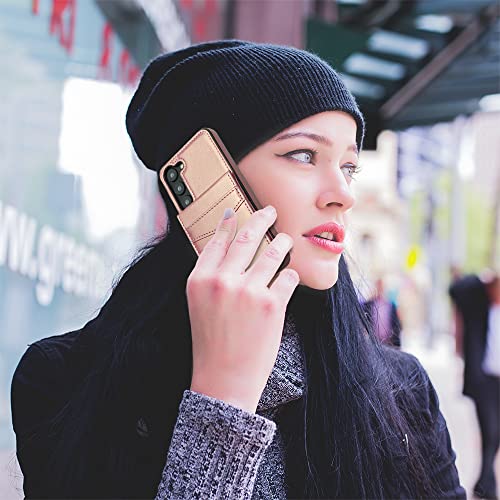 Lakibeibi Samsung Galaxy S23 Plus Case,Dual Layer Lightweight Premium Leather Galaxy S23 Plus Case Wallet With Card Holders Magnetic Lock Flip Phone Case For Samsung Galaxy S23 Plus 5G(2023),Rose Gold #TOP5