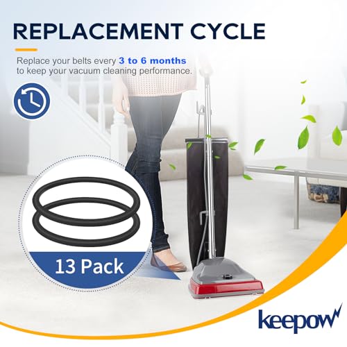Image of KEEPOW Vacuum Belt, 10 Pack Round Vacuum Belts Replacement Vacuum Parts Compatible with Sanitaire Eureka Vacuum Cleaner, 66100 SC679 C2094 Belt, Part Number 30563B, 30563A