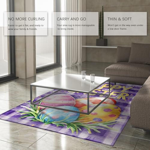 Tapis Easter Eggs vintage violet pour une ambiance douce et cosy