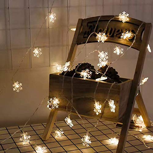 Image of Lexton 20 Led 3 Meter Snowflakes Shaped Lights (Warm White, Pack of 1), Standard (Lex-Snowflakes /Light), Warm White