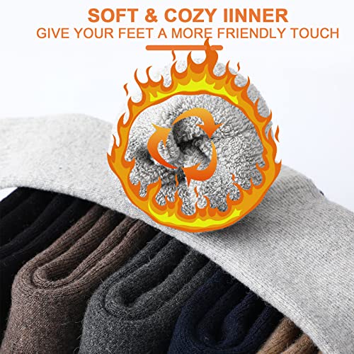 Janmercy 12 Pairs Hiking Thermal Socks for Men Thick Warm Winter Wool Boot Socks Bulk for Cold Weather Mens Cozy Gift2