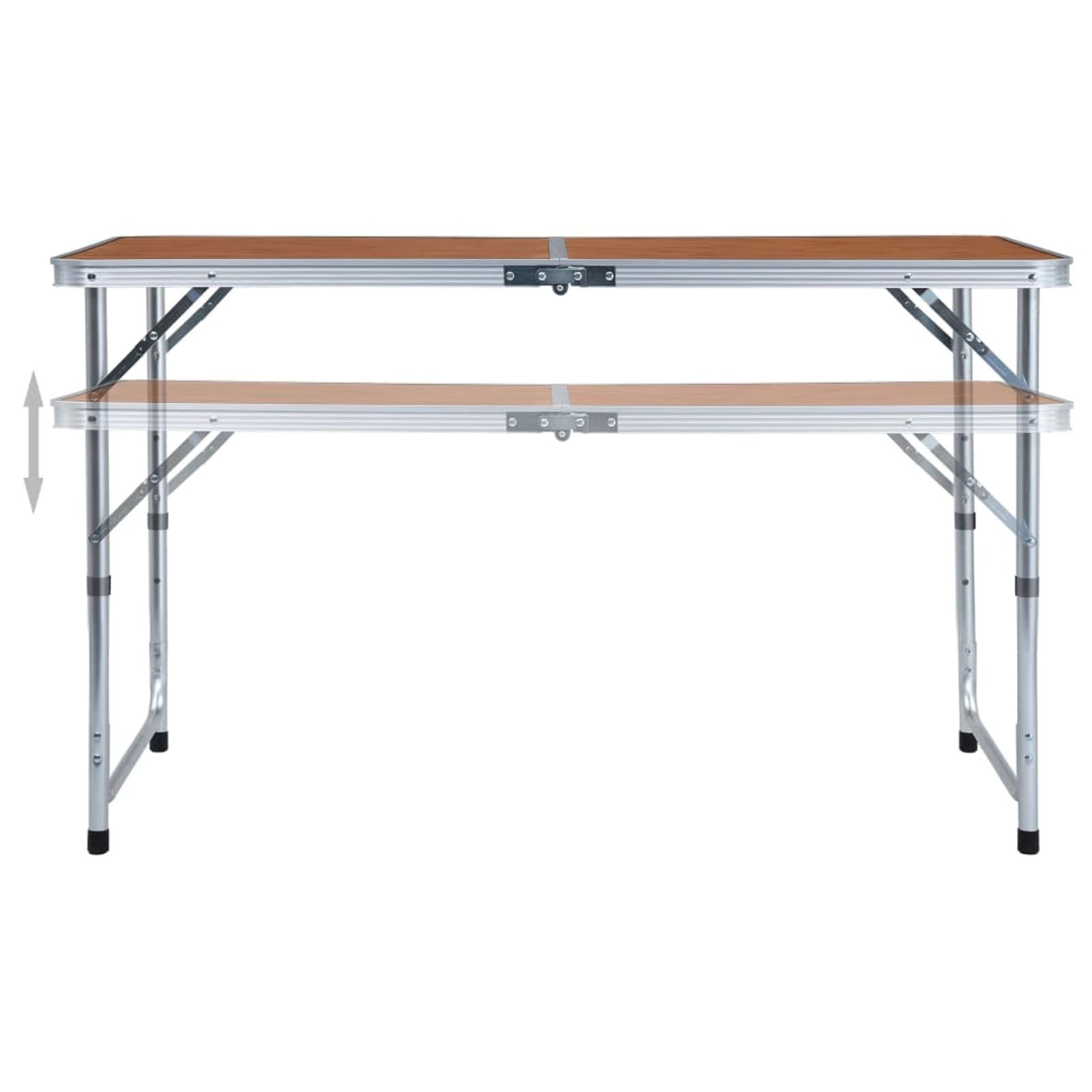 Klappbarer Campingtisch, Klapptisch, Camping Tisch, Tapeziertisch, Balkon Klapptisch, Beistelltisch, Campingmöbel, Aluminium 120 x 60 cm