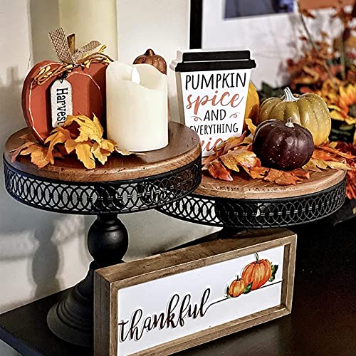 Weharnar Cake Stand Set Black, 10 And 12 Inch Dessert Stands For Dessert Table, Candy Pastry Cupcake Stand, Wooden Metal Cake Tray Set For Wedding Birthday Party #TOP4