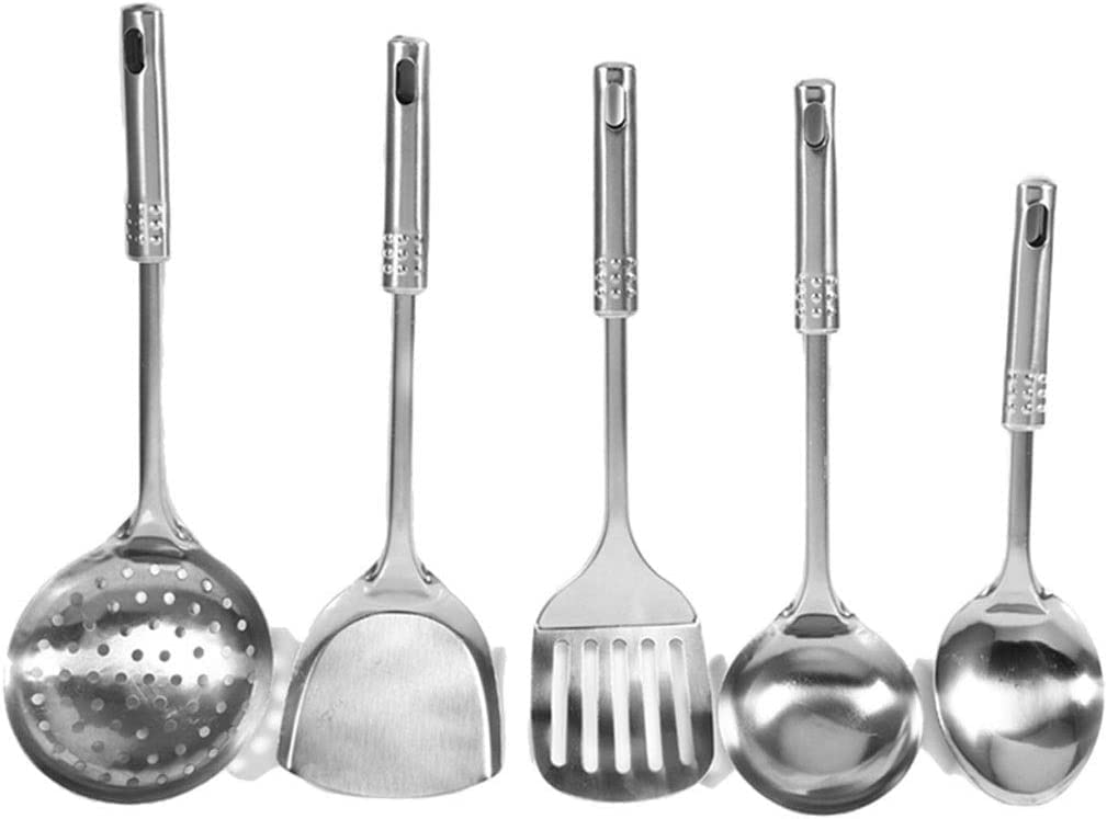 MYUYEE Kitchen Utensils Set,5Pcs/Set Kitchen Utensil Set Stainless Steel Kitchen Tools Multi-Functional Spoons Shovel Spatula Kitchenware Cooking Tool