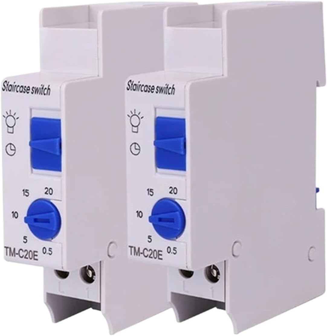 18mm Single Module 20 Minutes or 7 Minutes Interval DIN Rail Staircase Timer Switch for Staircase Lighting Time Controls 220V AC