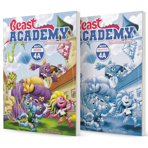 Beast Academy 4A: Guide and Practice, 2 Books Collection Set, by Art of Problem Solving, 4A Math Guide, 4A Math Practice
