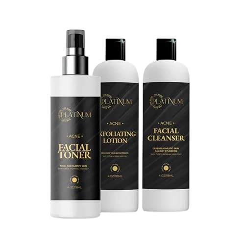 THE PURE PLATINUM TripleGlowYouthful - Kit de tez juvenil, aloe vera orgánico, árbol de té, aceite de semillas de girasol y ácido salicílico, juego