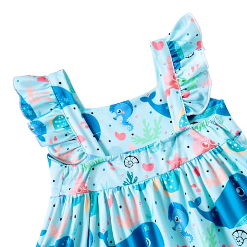 Image of Vieille Toddler Girls Summer Dress Ruffle Casual Beach Sundress 2-8 Years