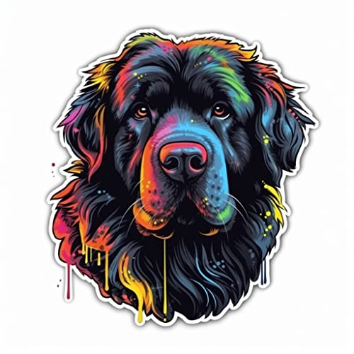 Image of Yoonek Graphics Newfoundland Dog Vinyl Decal Sticker for Car, Laptop, Tumbler, More. #009790-6