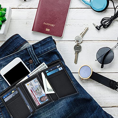 Estalon Slim Wallet For Men - Rfid Blocking Real Leather Trifold Money Wallet Dual Color #TOP5
