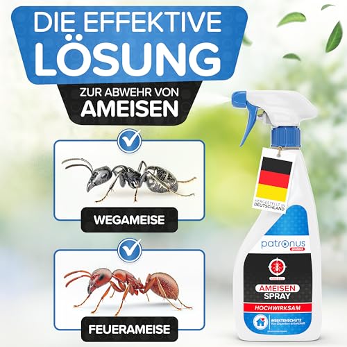 Patronus Ameisen-Spray für drinnen & draußen 1000ml - effektives Ameisenmittel mit Sofortwirkung - zur Abwehr von Ameisen für Haus & Garten - hochwirksam und laborgeprüft 2