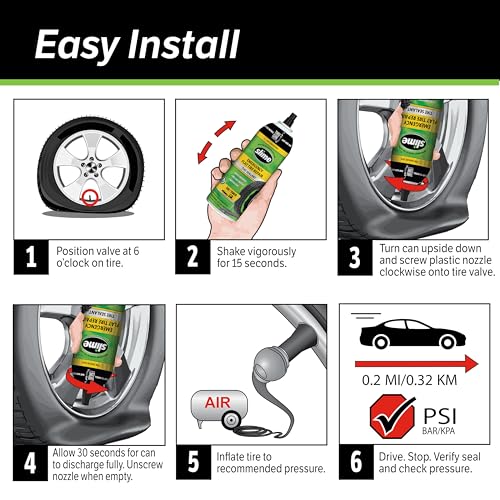 Image of Slime 50165 Flat Tire Puncture Repair, Smart Spair Plus, Emergency Kit for Car Tires, Includes Sealant and Tire Inflator Pump, Suitable for Cars and Other Highway Vehicles, 12 Min Fix