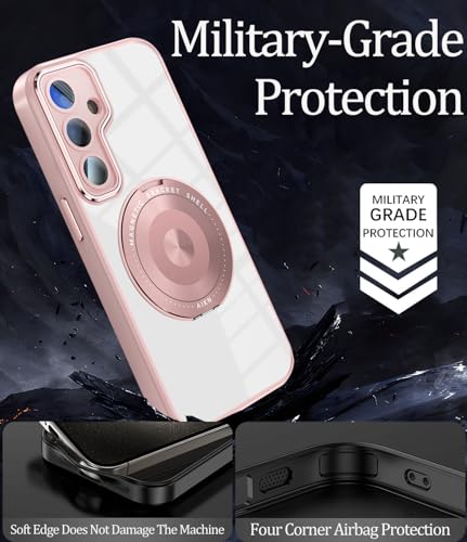 Coque Samsung Galaxy A56 5G MagSafe rose transparente avec support