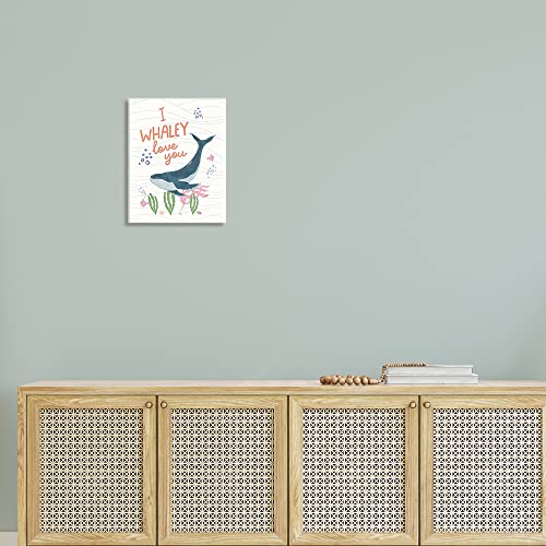 Image of Whaley Love You Quirky Ocean, 13 x 19 Inch Mounted Print on Wall Plaque