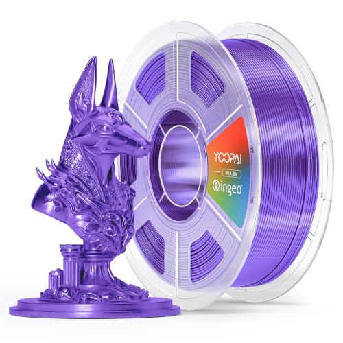 Image of YOOPAI Purple Silk PLA Filament 1.75mm, Luxury Chrome-Like Mirror Shine, Premium Silk Smooth Finish, Reliable Consistent Printing 3D Printer Filament, 1kg Spool(2.2lbs)