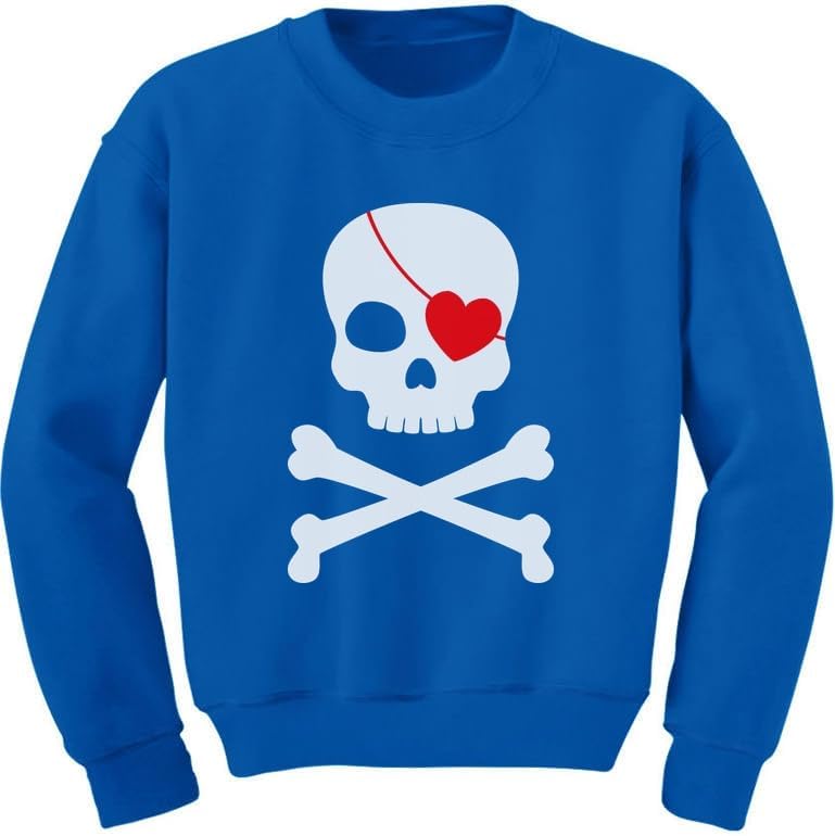 Tstars - Pirate Skull & heart Valentine's Day Toddler/Kids Sweatshirt