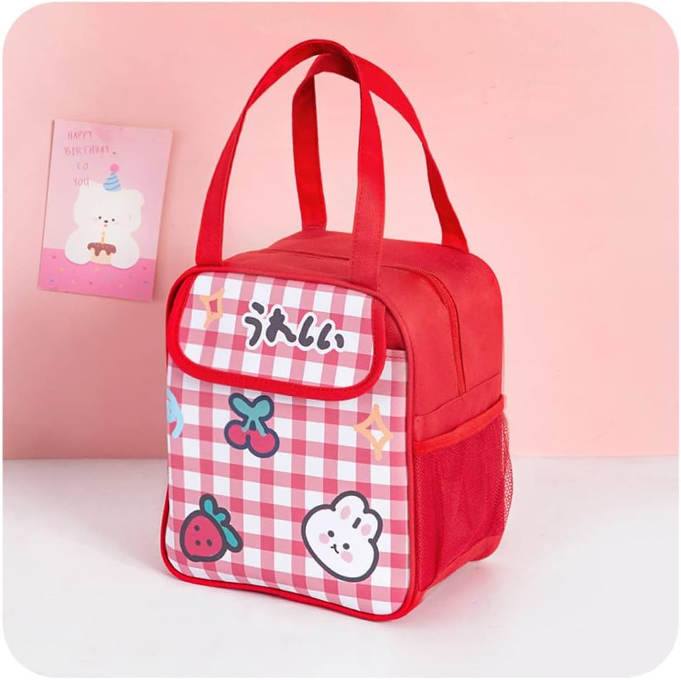 Qingsi 1Pcs Kawaii Lunch Bag Cute Animal Cartoon Lunch Bag Cartoon Bear
