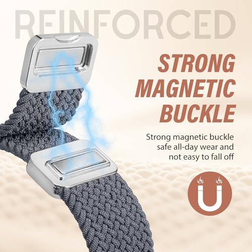 Image of TOYOUTHS Braided Magnetic Band Compatible with Apple Watch Bands 38 /40 /41 /42 /44 /45 /46 /49mm Women Men, Dressy Celtic Metal Stretchy Elastic Strap for iWatch Series 11 10 9 8 7 6 5 4 SE /Ultra 3 2 1