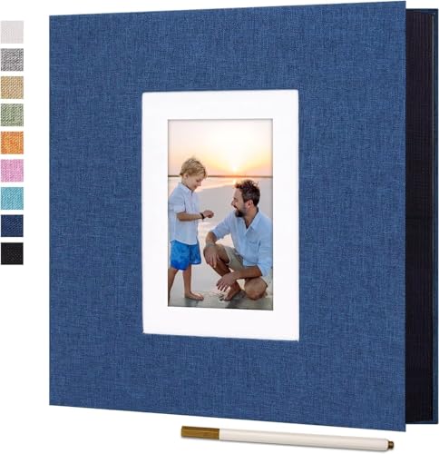 Raoendis アルバム 貼るタイプ 黒台紙 20枚40ページ L判サイズ200枚収納 DIY L/KG/2L/A4写真収納 手作り フォトアルバム フリー台紙 フォトブック リネン 赤ちゃん 結婚祝い 出産祝い 子供 ベビー 記念日 結婚式 簡単 収納 可愛い