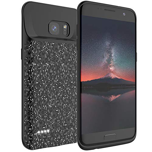 LOYTAL Battery Case for Samsung Galaxy S7 Edge, 5000mAh Rechargeable Extended Battery Charging Case, External Battery Charger Case, Backup Power Bank Case (New 5.5 inch Black)