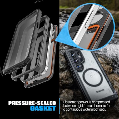 ENCASED Waterproof Case Designed for Samsung Galaxy S26 Ultra (IP68) Full Body Protective Phone Case with Screen Protector Built-in and MagSafe Compatible (Clear/Black) by ENCASED - Used condition - Image 4