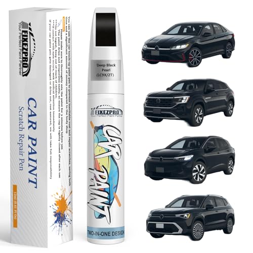 Image of LC9X /2T Deep Black Pearl Touch Up Paint for Volkswagen, Exact Color Match Car Paint Scratch Repair Remover Pen Kit Quick & Easy Fix Vehicle Chips and Automotive Nicks Scuff