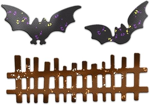 Miniatura 3 de Bat Fence Happy Halloween Cutting Dies DIY Scrapbooking Supplies Metal Cut Dies Knife Mold for Cards Albums Decor Design Greetings Sentiments Mould