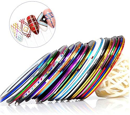 Belicia 10 Colors Mixed Rolls Nail Art Striping Tape Decoration Sticker Nail Line DIY Nail Tip 3