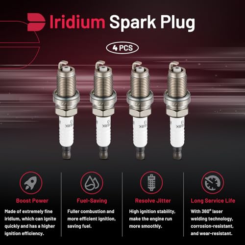 Image of BDFHYK Iridium Spark Plugs 6774 Compatible with Honda Fit 2007-2014 1.5L, Accord 2.4L 2003-2007 L4 Replacement for IZFR6K-13 Set of 4