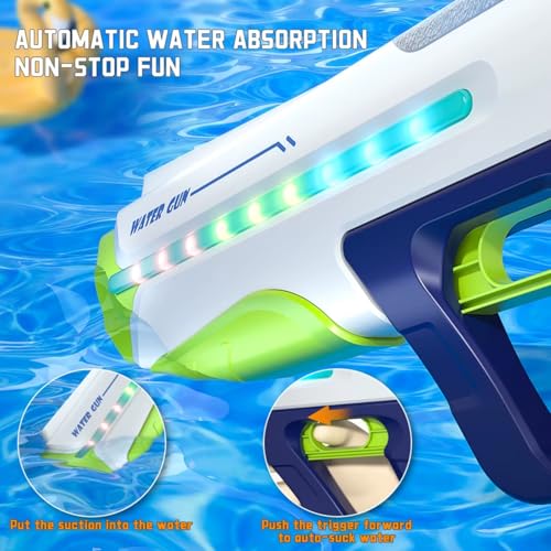 Image of Storio Rechargeable Electric Automatic Continuous Shooting High Pressure High Power Holi Pichkari Water Gun Toy for Kids - Auto Suction, 25-32Ft Range, Self-Filling
