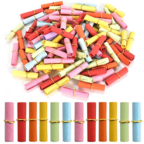 Becanno 100 Pcs Tombola en Vrac, petits Bouts de Papier colorés sur lesquels écrire, Papier multicolore Scroll Souhaitant Bricolage Papier Slip Rolls pour la Fête d'Anniversaire des Enfants Cadeaux Cover