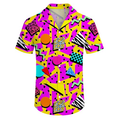 Mens Hawaiian Shirt and Shorts Set 2 Piece 80s 90s Outfit for Men Short Sleeve Button Down Suit with Bucket Hats4